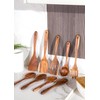 Nucookery Wooden Cooking Utensils Set with Holder, Teak Wood Utensils,