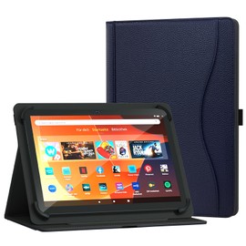 XunyLyee Universal 10.1 inch Tablet Case, 10 11 inch Tablet Case, Multi-Angle Viewing Stand Cover with Pocket for 9.6-11 Inch Android Tablet, Dark Blue