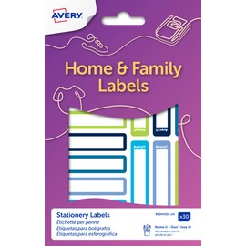 Avery Stationery Labels, 50 x 10 mm, 30 Labels Per Pack, Blue/Green, RESM130G.UK