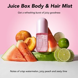 Holler And Glow Mood Boosting Juice Box Body & Hair Mist, Body Spray, Teen Girls Spritz, Long Lasting, Watermelon, Fruity Scented, Water Based Fragrance For Tweens, Clean & Gentle Formula, 3.38 Fl Oz