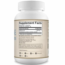 Sunergetic Berberine Supplement-1200mg of Berberine HCI Per Serving-60 Capsules