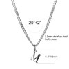 SAELACY Men’s Minimal Initial Necklace, Stainless Steel Gold Silver Tone
