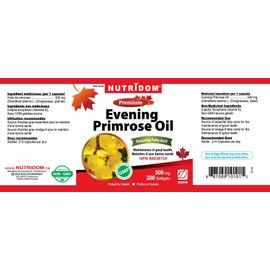 Nutridom Evening Primrose Oil Omega-6 & GLA 500mg 200Softgels