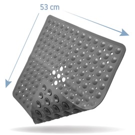 Toniamo Shower Mat 53 x 53 cm Grey | Non-Slip Mat Shower in Premium Quality | Comfortable Non-Slip Mat Wellness | Bath Mat Non-Slip | Antibacterial & Machine Washable | Shower Mat Non-Slip