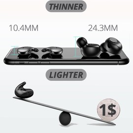 Xmenha Bluetooth Headphones Wireless In-Ear Bluetooth 5.3 Noise Cancelling HiFi Stereo Sport Sleep Compatible with Tablets White Phone