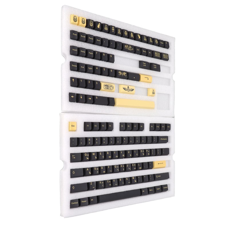PBT Keycaps 132 Keys Letterless Cherry Height Egyptian Pharaoh Theme