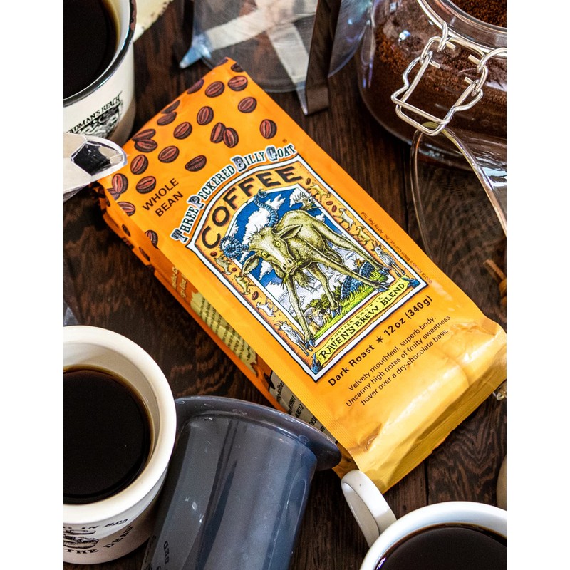 Raven's Brew Coffee High Caffeine Coffee Dark Roast Ground -