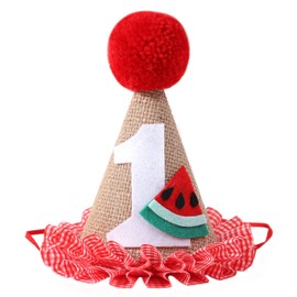 VAVAYAO Watermelon First Birthday Hat - One in a Melon 1st Birthday Crown,aby 1st Birthday Crown, Watermelon Birthday,Baby Shower Photo Props, First Birthday Decorations for Girl