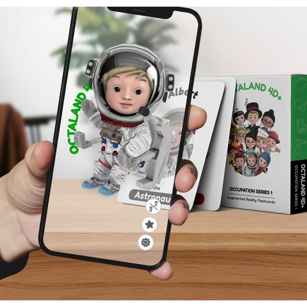 Octaland 4D+ Flashcards for Kids - Educational Alphabet Cards with Augmented Reality (AR) for Language Learning in 17 Languages