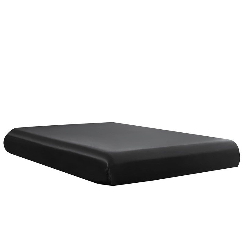 DuShow Fitted Sheet-Deep Pocket Satin Silky Bed Sheet,Breathable Soft and