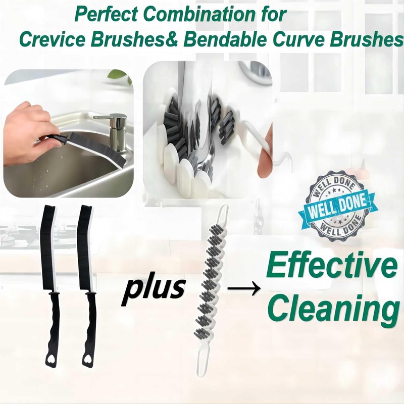 3 Pcs Crevice Cleaning Brush Hard Bristle Crevice Gap Brush