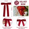 24pcs Red Velvet Bows for Christmas Tree, Large Ribbon Christmas