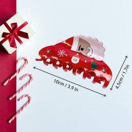 JOYWIKO Large Christmas Hair Claw Clips for Women,Novelty Santa Claus Hair Clip for Xmas Party Hair Accessories Claw Clips for Thick Hair Gifts for Women Girls