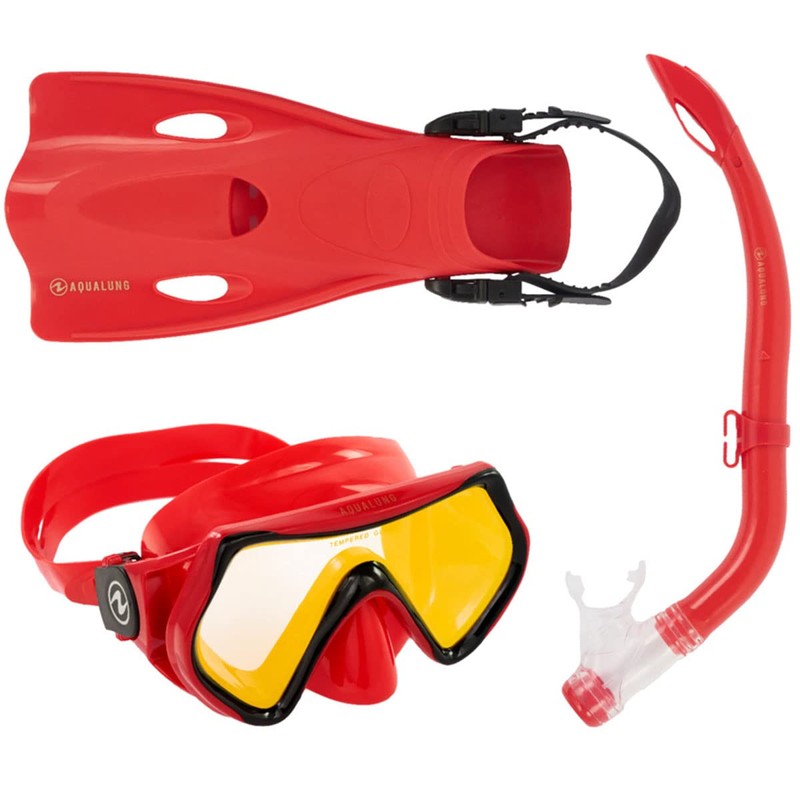 Aqualung Hero Junior Snorkeling Set - White/Blue/Red, Small/Medium