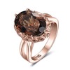JewelryPalace Oval 5.7ct Real Smoky Quartz Solitaire Ring Women's Giant