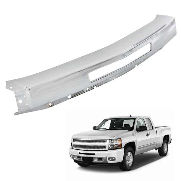 munirater Front Bumper Impact Face Bar Chrome Steel with Center
