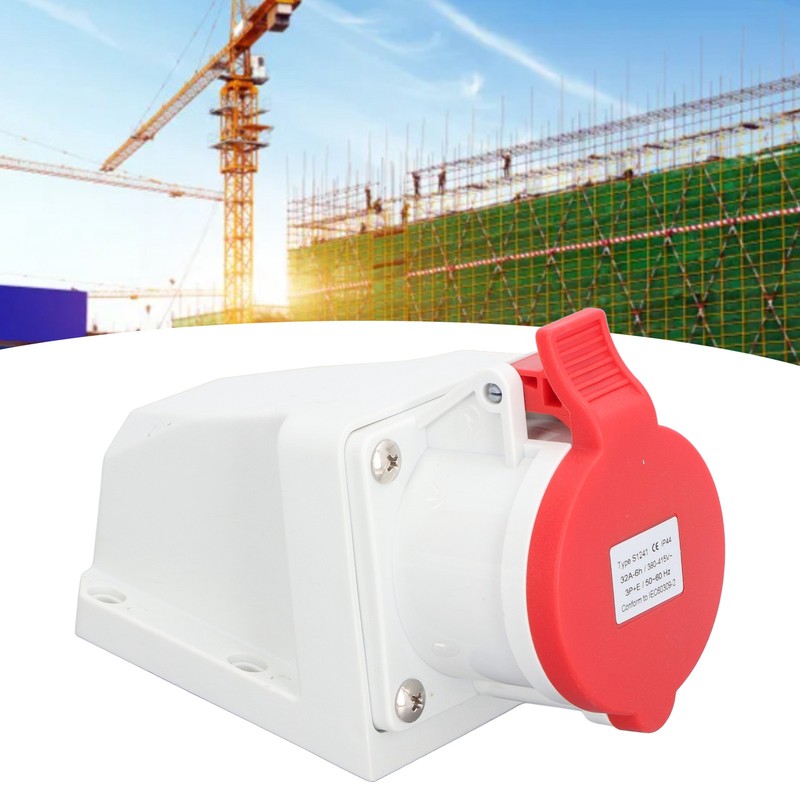 Industrial Connector Electrical 4 Pin 32A 3P+E IP44 Waterproof Dustproof