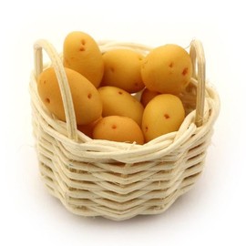 MyTinyWorld Dolls House Basket of Hand Made Baking Potatoes