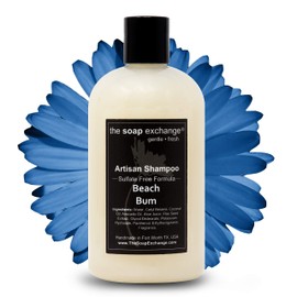 The Soap Exchange Hair Shampoo - Beach Bum Scent - Hand Crafted 12 fl oz / 354 ml Natural Artisan Hair Care, Gentle, Sulfate & Paraben Free, Cleanse, Moisturize, & Protect. Made in the USA.