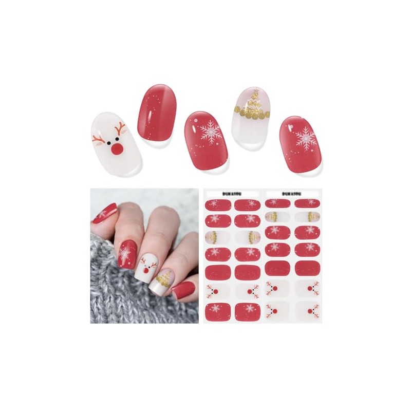 Tiras de gel semicuradas para uñas, 28 piezas de pegatinas