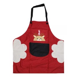 J.H. Company Mandil Delantal Secado Manos Cocina Kawaii Impermeable 15363 Color Reno Rojo / Negro Ce-21-1