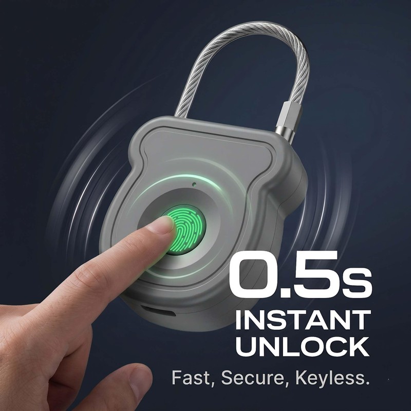 2026 Upgrade Smart Fingerprint Padlock - Keyless Lock with High-Resolution