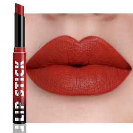 IATMOMOD Orange Red Matte Lipstick for Women, Long Lasting Waterproof Transfer-Proof Vegan Lip Bar, 24H Moisturizing Smudge-Proof All-Day Lip Color for Daily & Party A06#