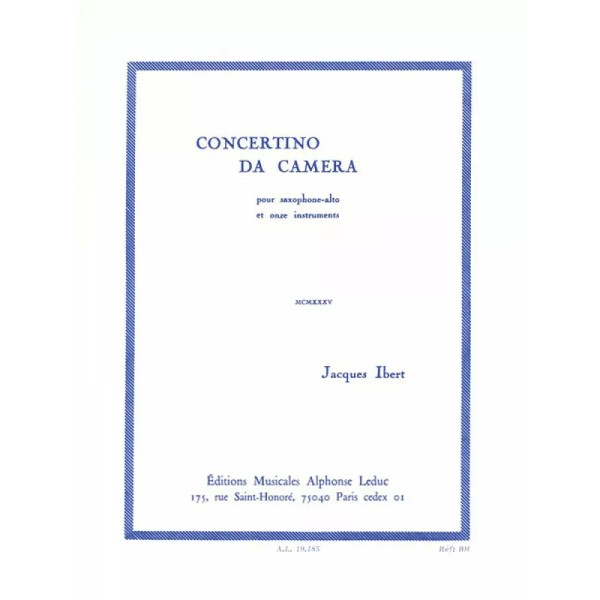 Concertino da Camera for Alto Sax and Piano Leduc Book