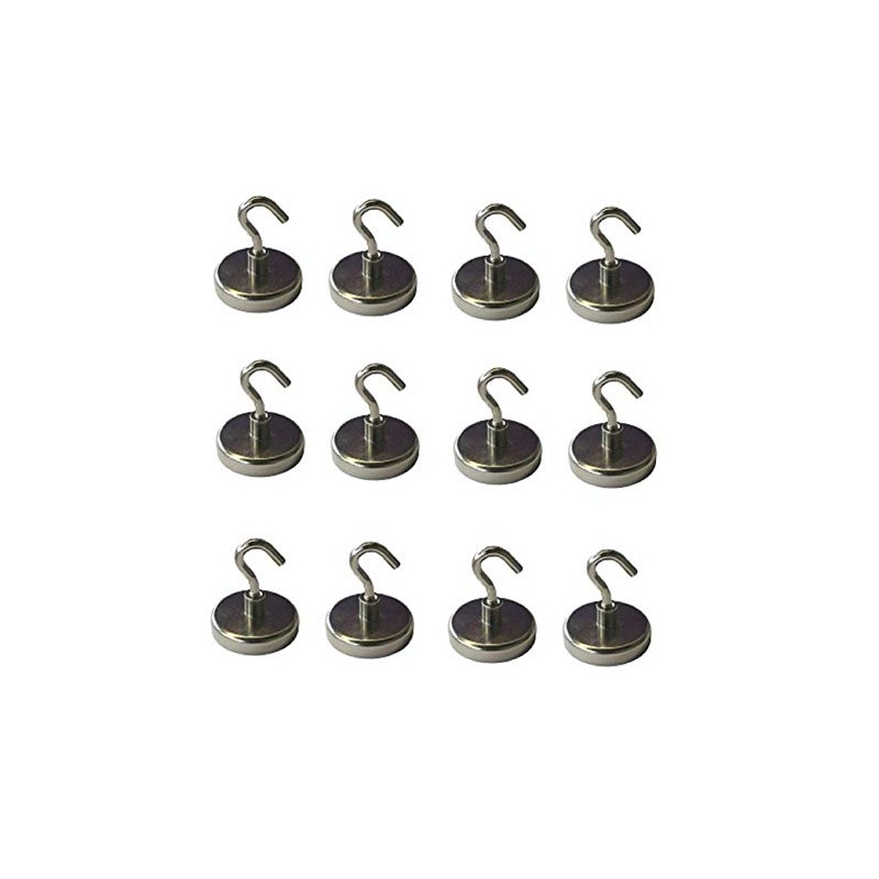 Pack of 12 Magnetic Hooks Holder with Load Capacity of