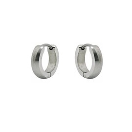 Small Stainless Steel Silver Tone Unisex Huggie Hoop Earrings 10mm
