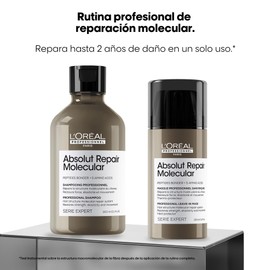 L'Oréal Professionnel Absolut Repair Molecular Kit | Shampoo 300ml + Leave In 100ml | Reconstruye la estructura molecular del cabello| 2% de péptidos y 5 aminoácidos | Restaura la elasticidad y el movimiento