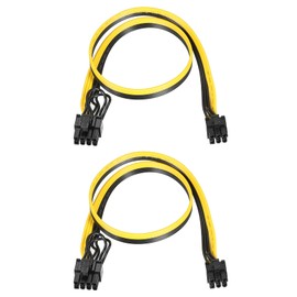 PATIKIL PCIe Cable 6 Pin Male to 8 Pin (6+2) Male GPU Power Supply Cable PCI Express Power Adapter Cable 520mm/20.5" for Graphics Card, Pack of 2