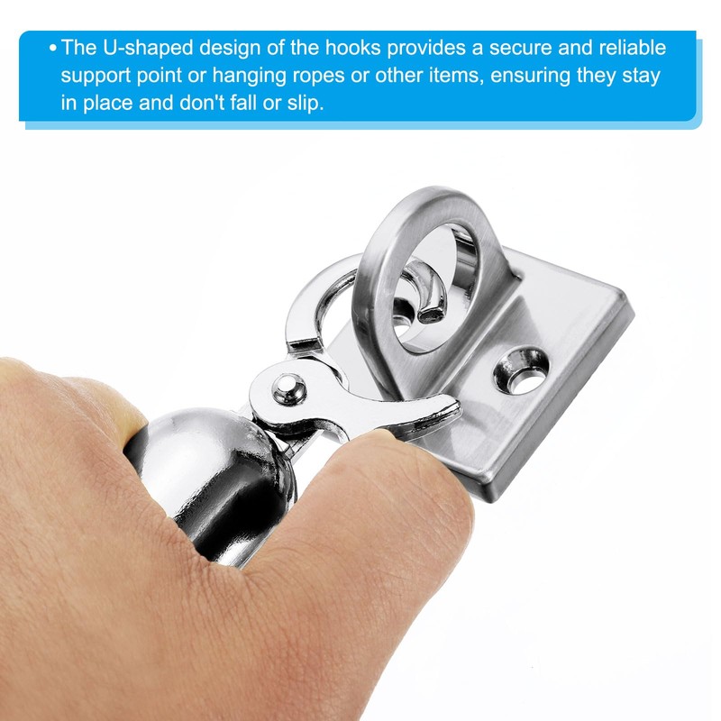 PATIKIL Pad Eye Plate U Hooks, 3 Pack Metal Ceiling