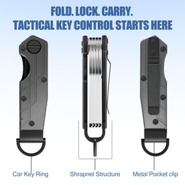 Compact Key Organizer for Men – Minimalist Metal Key Holder with Keychain Clip, Holds 2–5 Keys Securely, Slim Key Case