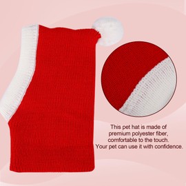 Christmas Pet Hat - Red Knitted Cat Santa Dog Hat, Warm Winter Neck Ear Warmer Headband Protector Costume Headwear for Pet Outfit Decoration (L)