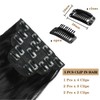 Black Clip in Wavy Hair Extension for Women Add Length(5Pcs