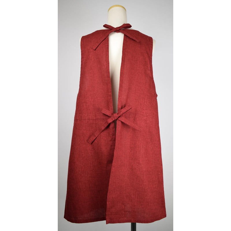 Berry U-Neck Apron with Japanese Patterns, Fashionable, Simple, Spotty Dyed,
