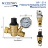 RecPro RV Brass Water Pressure Regulator with 90 Degree Fitting