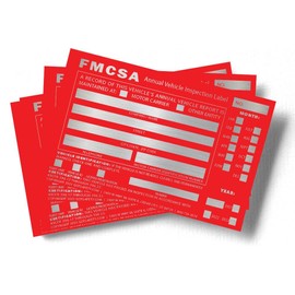GOTSAFETY Exterior Annual Inspection Label - FMCSA Compliant Stickers - Permanent Self Adhesive 6" x 3.5" - DOT Compliant - Red 20 Pack