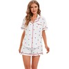 LUBOT Women's Short Pyjamas 100% Cotton Sleepwear Pyjamas Set with