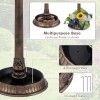 Patiojoy 3-In-1 Pedestal Bird Bath w/ Solar Light with Bird