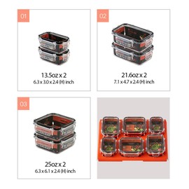 gotman Airtight Food Storage Containers with Lids Gift Set (6pack) BPA-Free | Clear | Microwave, Freezer and Dishwasher Safe | Leak-Proof | Kitchen Fridge Organizer Fruit Boxes | Fresher Food