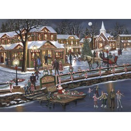 Box of Christmas Village Christmas Cards - 15 Cards & 16 Foil Envelopes