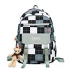 jupkem Checkered Backpack for Women Cute Backpack Black and White