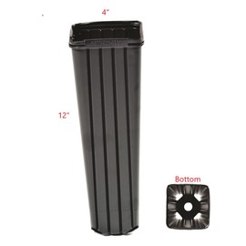 Stuewe & Sons – CP412CH Treepot – 4” x 12” Square Pots with Corner Holes – 60 Pack