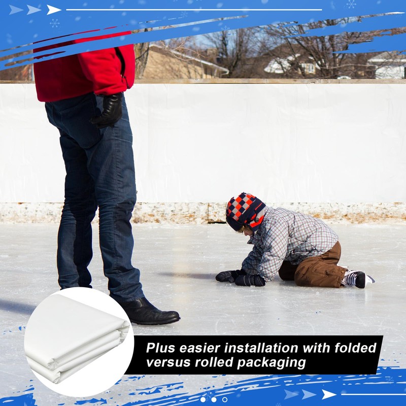 Innconee White Ice Rink Liner 6 Mil Ice Skating Rink