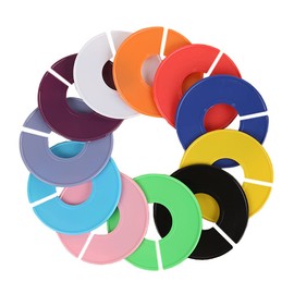 JIHUOO Pack of 10 Clothing Rack Size Divider Writeable Round Divider Blank Size Separator Clothes Rail Size Finder for Wardrobe