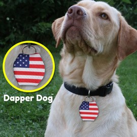Dapper Dog - Dog Tag Silencer with Tag Ring (US Flag)