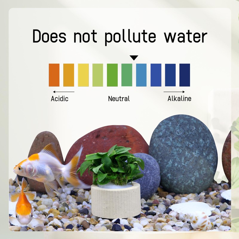 WishLotus 4Pcs Anti-Floating Ceramic Aquatic Plant Rings, 3.5CM Ceramic Aquatic