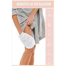 SAERO Guante de ducha coreano exfoliante profundo (2 piezas) para exfoliar la piel seca, muerta, tratamiento de spa natural a base de plantas para eli